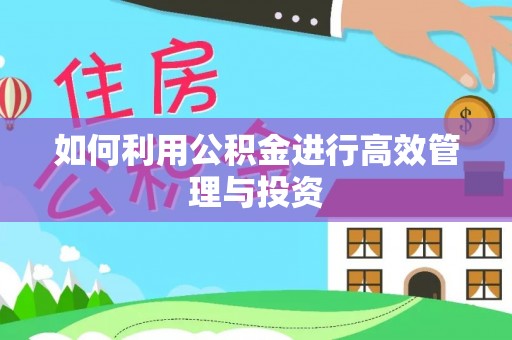 蓬莱如何利用公积金进行高效管理与投资